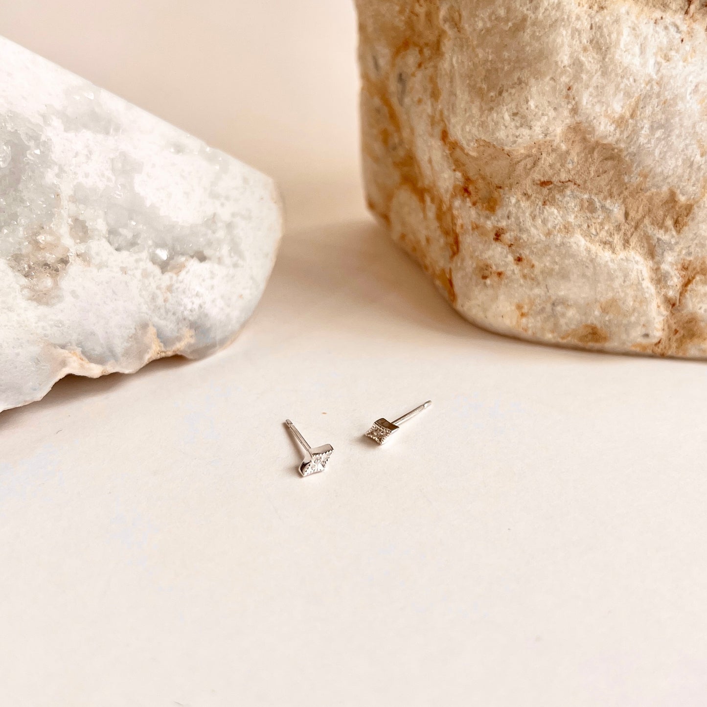Vintage Tapered Diamond Shape CZ Studs