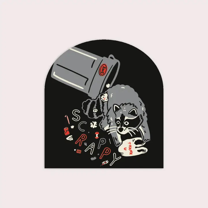 S62 Scrappy Raccoon (Trash) Waterproof Vinyl Sticker