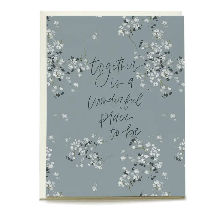 Dusty Blue Baby's Breath Wedding Greeting Card