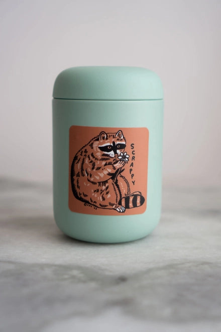 S106 Scrappy Raccoon Vinyl Sticker