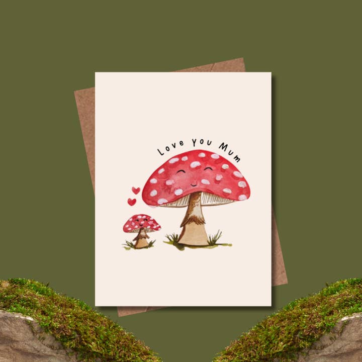 Love You Mum Mushroom Mother's Day Greeting Card