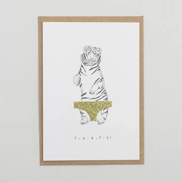 P-A-R-T-Y Tiger Birthday Card
