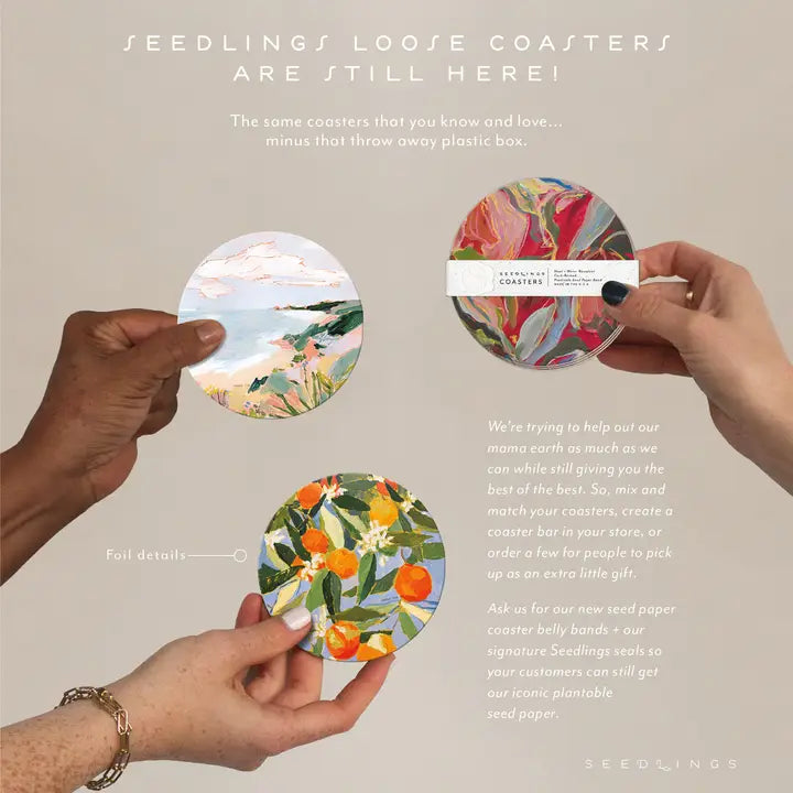 Pink Strawberries Seedlings Coaster