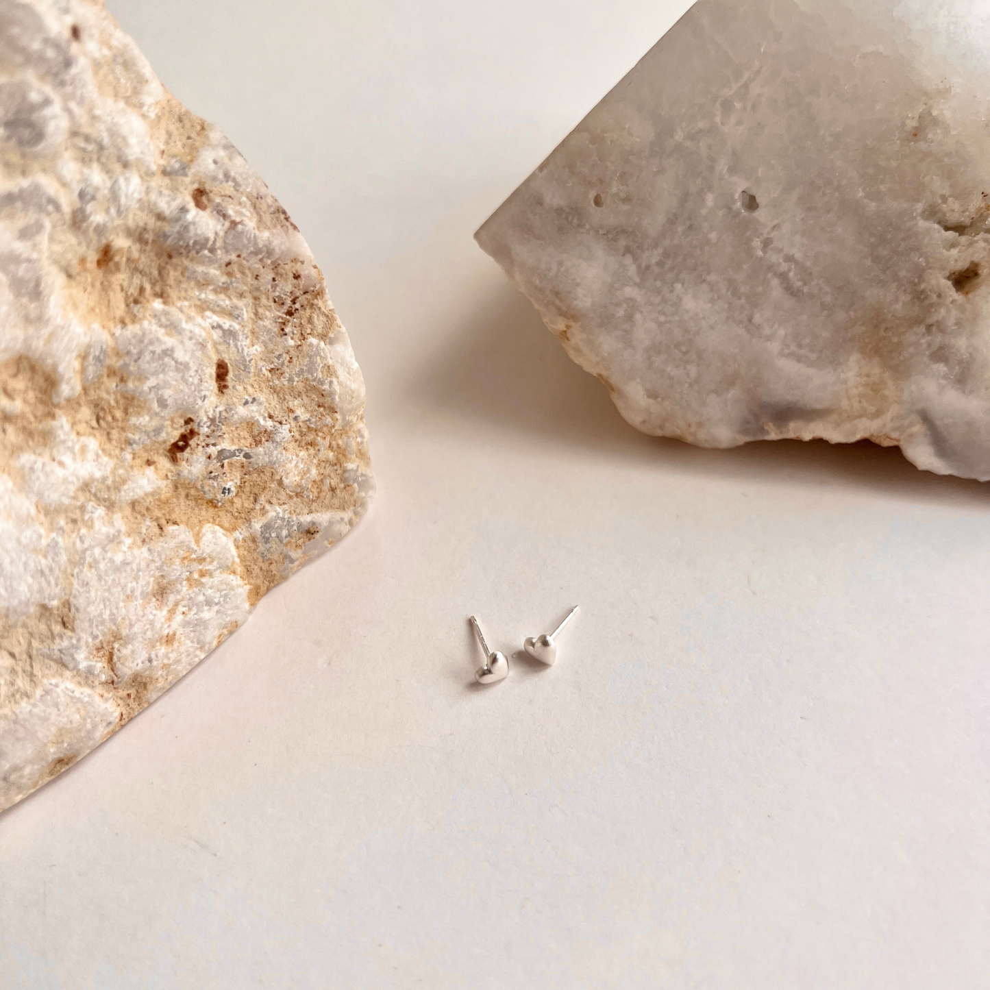 Small Puffy Heart Stud Earrings