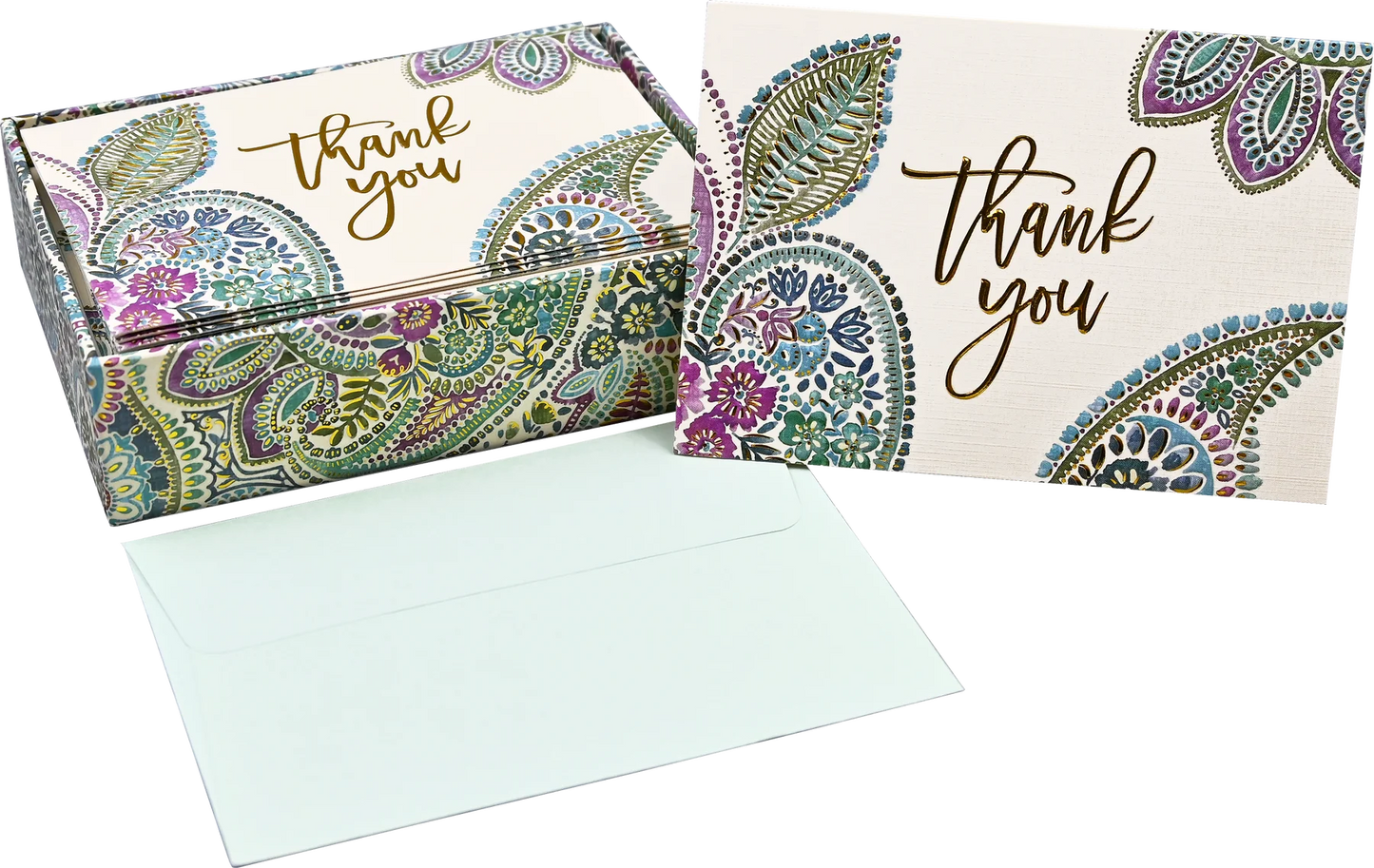 Paisley Watercolour Thank You Boxed Note Cards