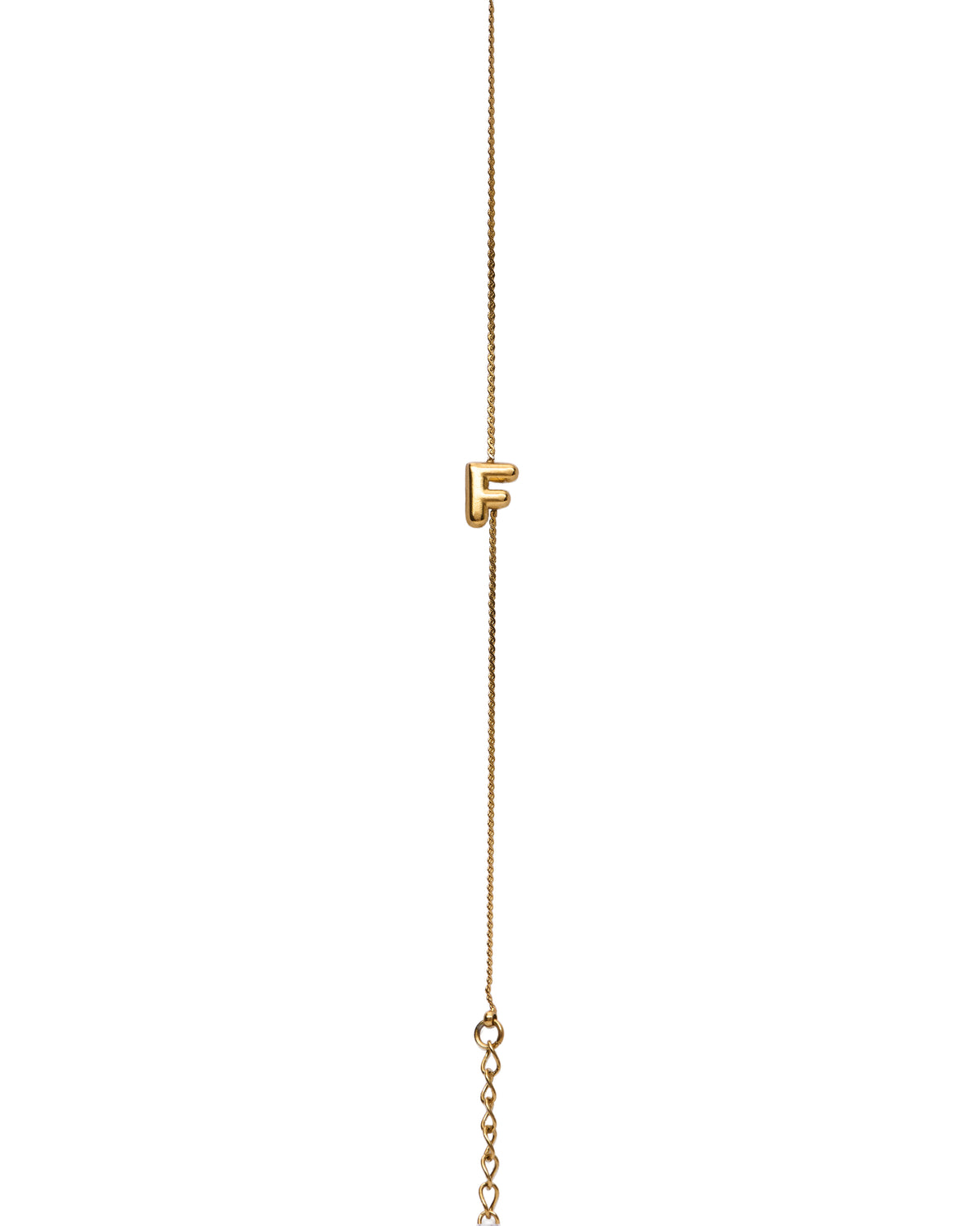 Initial Bracelet Letter F On Gold Chain