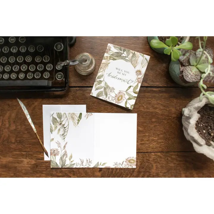 Be my Bridesmaid Dried Flora Card