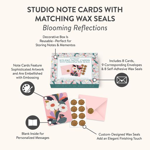 Blooming Refections Studio Note Cards with Matching Wax