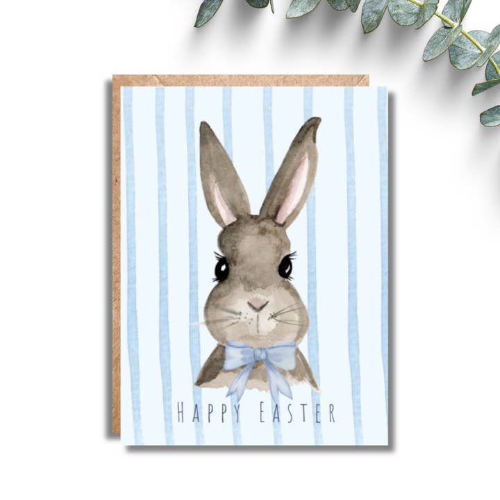 Blue Easter Bunny Card