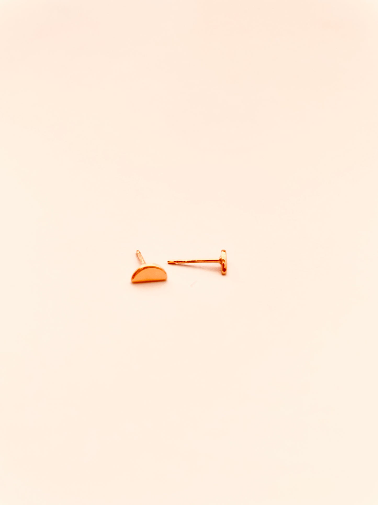 D Shape Stud 14k Gold Vermeil Earrings