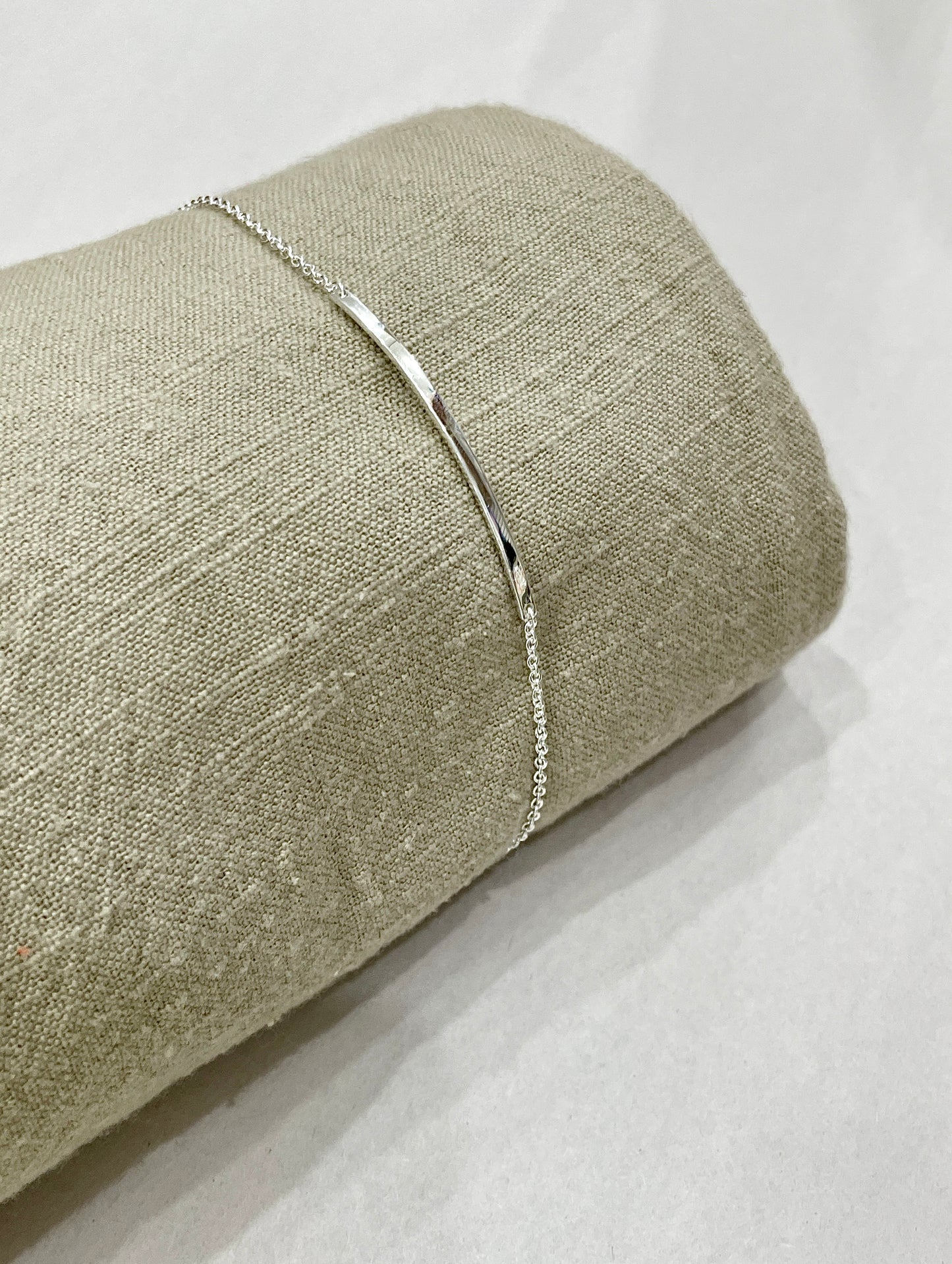 Curved Bar Sterling Silver Barcelet