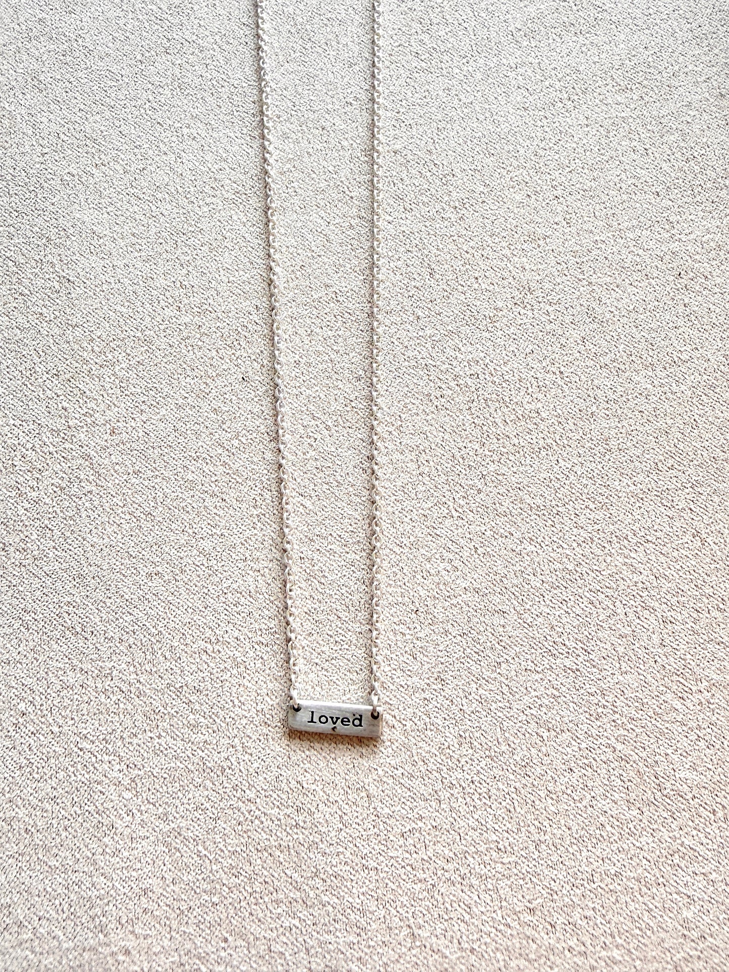 Loved Tiny Plated-Brushed Sterling Silver Necklace