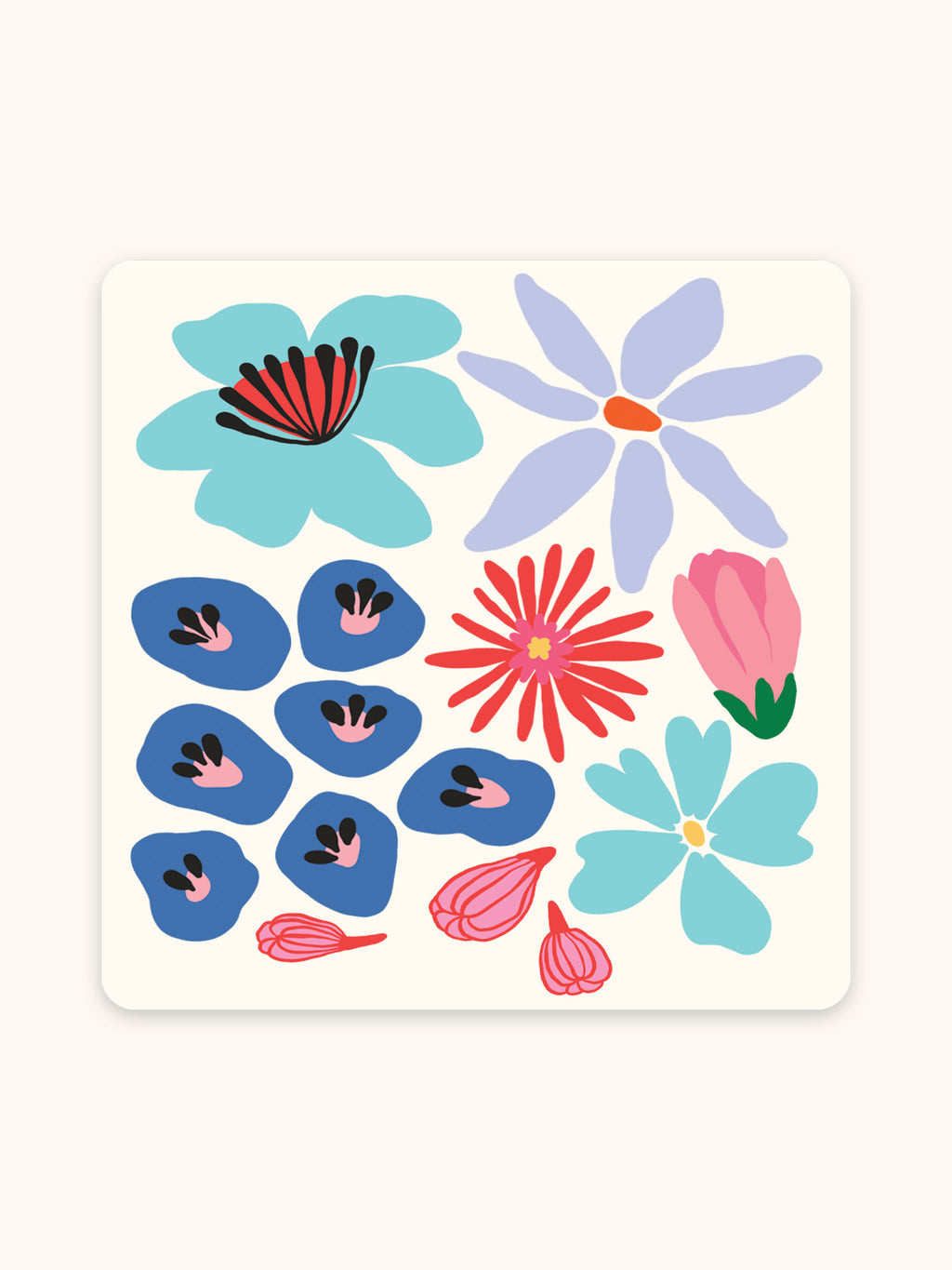 Botanical Bliss Mini Note Card Set with Stickers