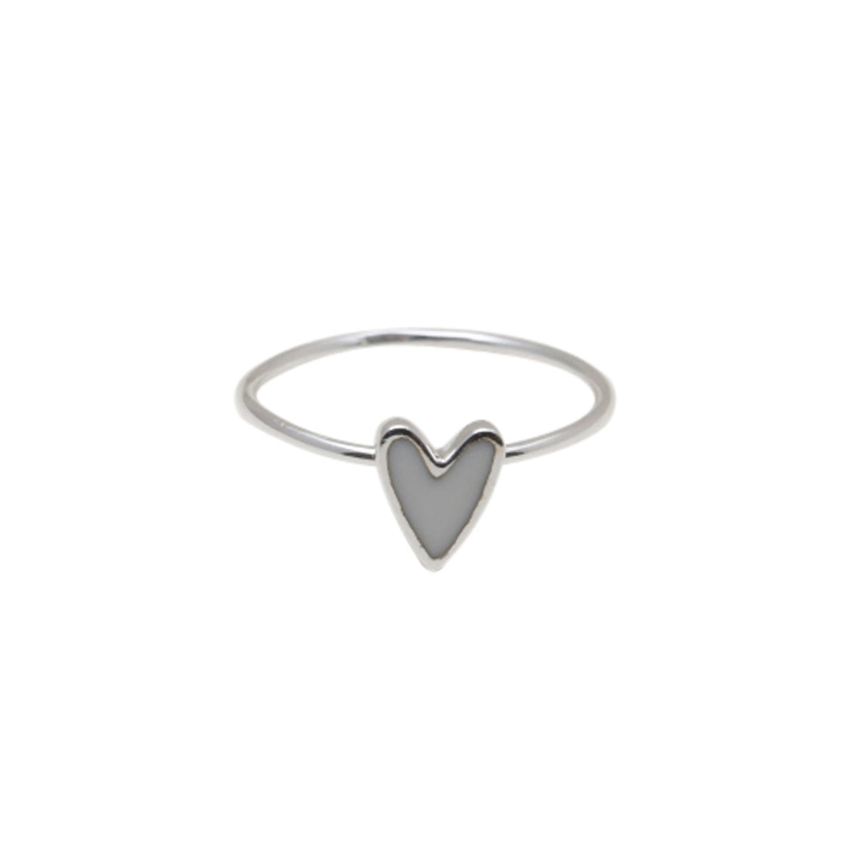Resin Heart Ring Silver