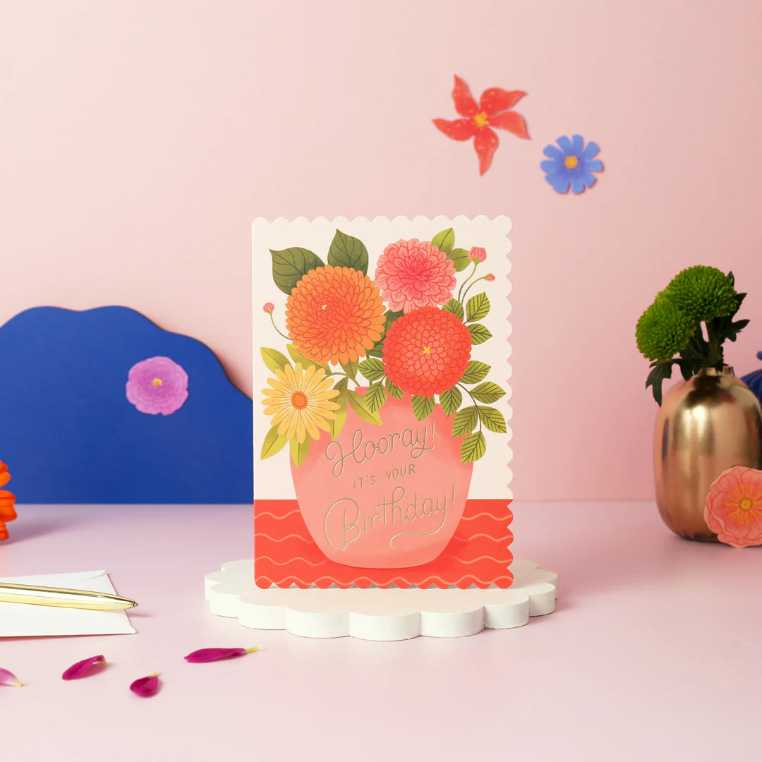 Hooray Birthday Vase Card