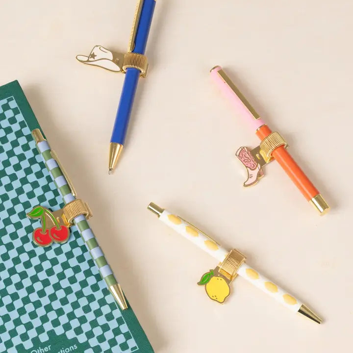 Set Of 2 Pen Clips Cowgirl Hat + Boot