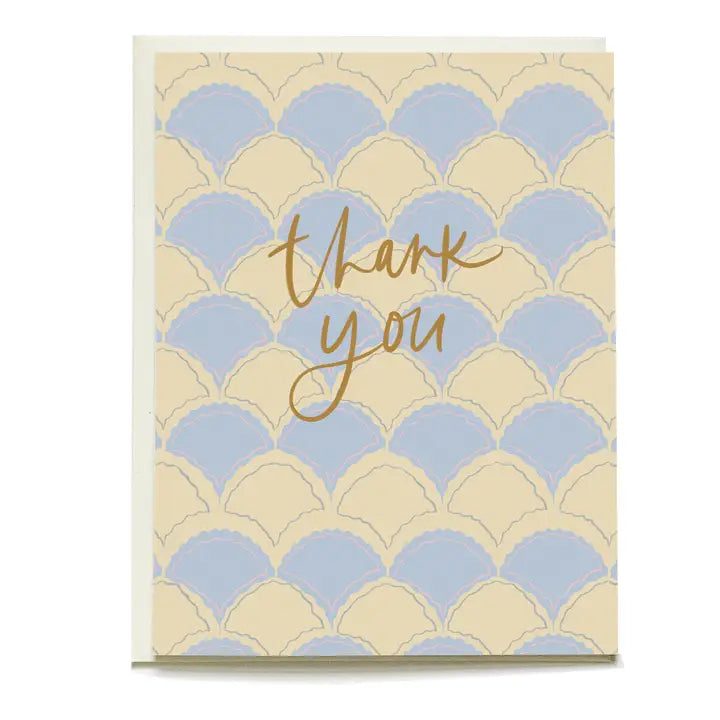 Fan Pattern Scallops Thank You Greeting Card