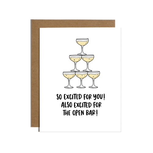 Open Bar Wedding Greeting Card