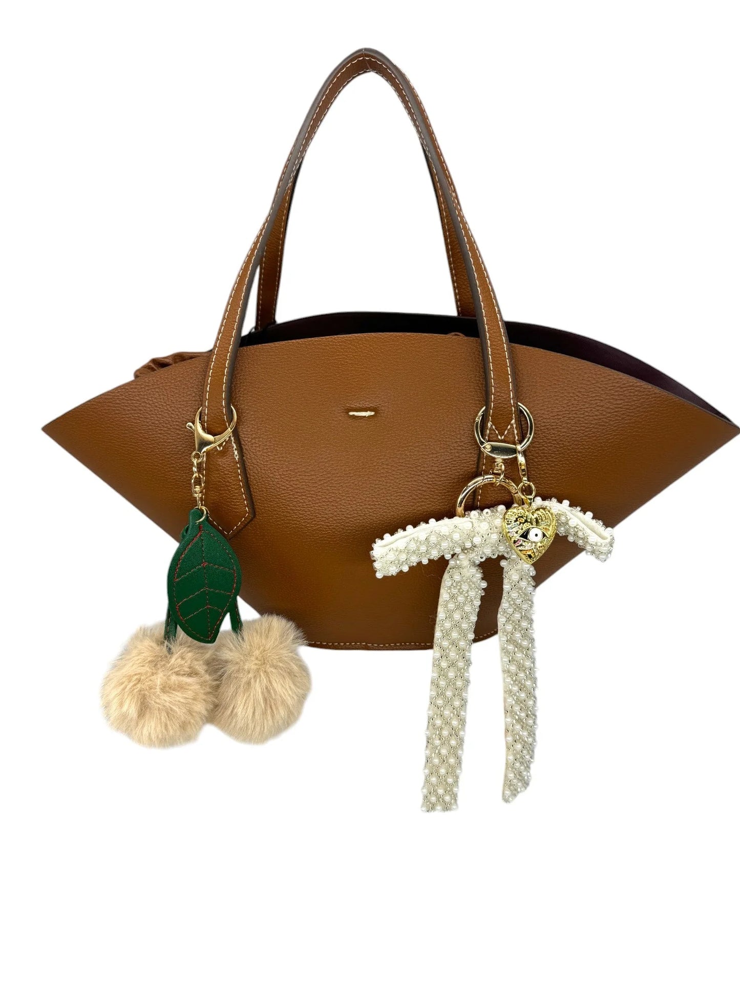 Pearl Beaded Bow in Cream Charm