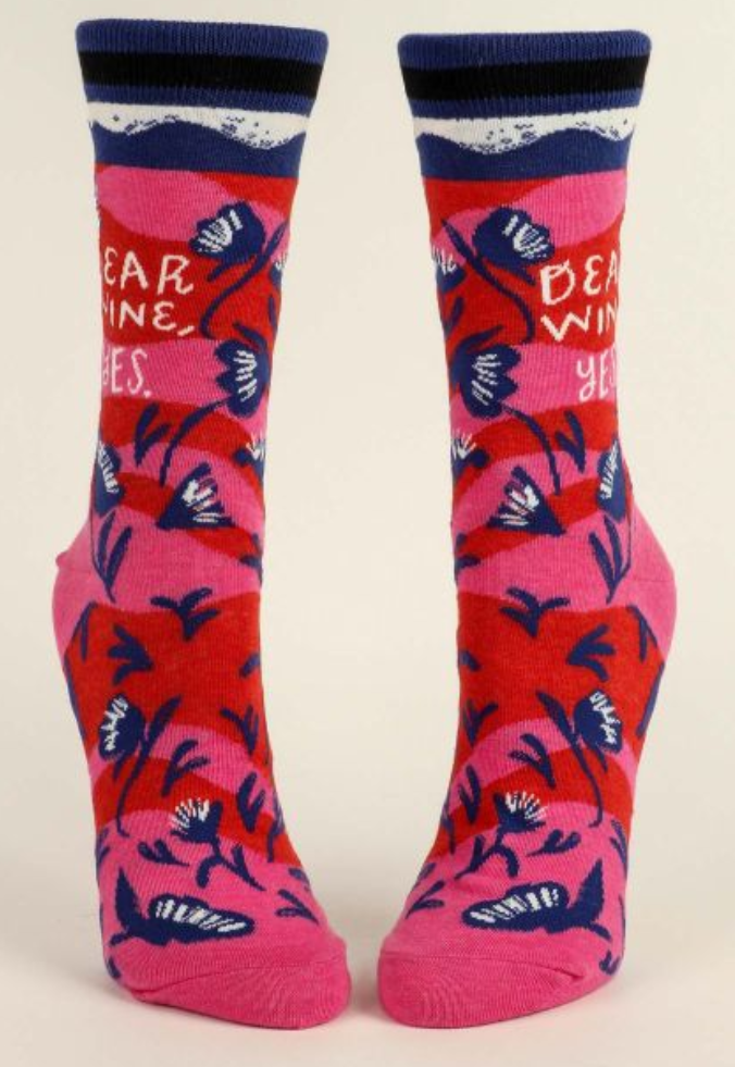 Women's Crew Socks Dear Wine Yes