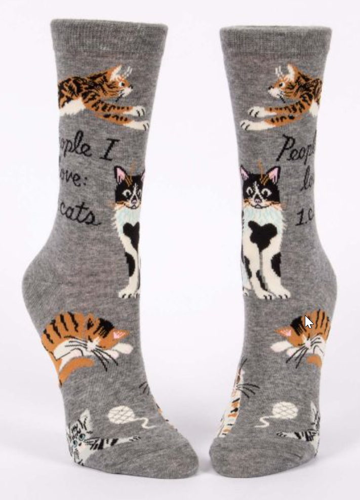Women’s Crew Socks People I Love Cats
