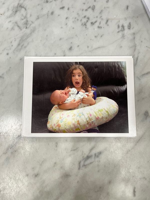 Palm Press Girl Holding Baby Card