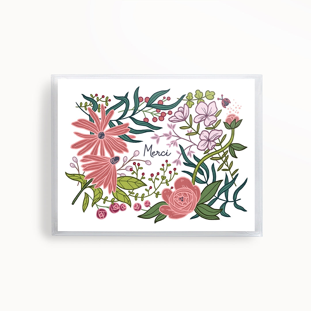 Merci Floral Card