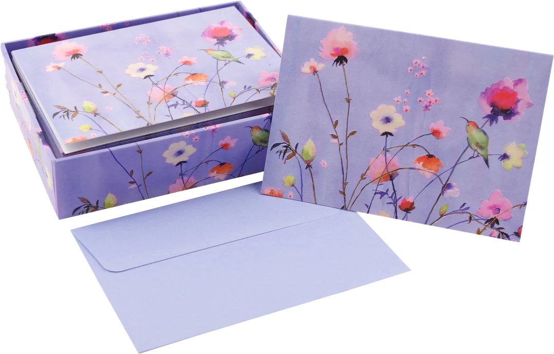 Lavender Wildflowers Blank Boxed Cards