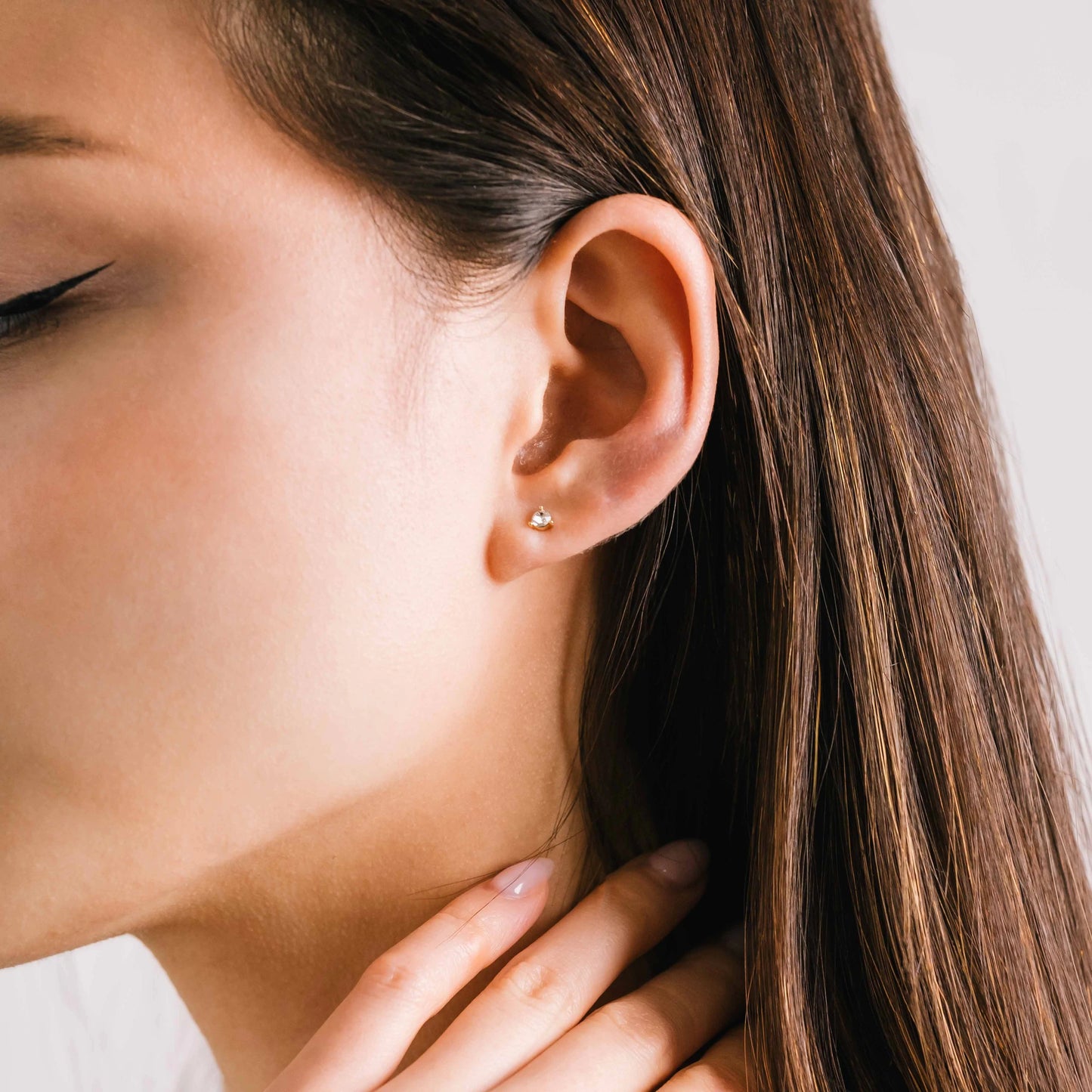 January Kaleidoscope Birthstone Stud Earrings Gold