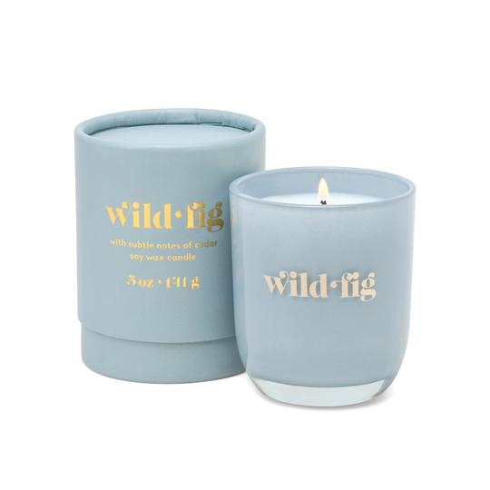 Petite Candle 5oz Sky Blue Opaque Glass Wild Fig