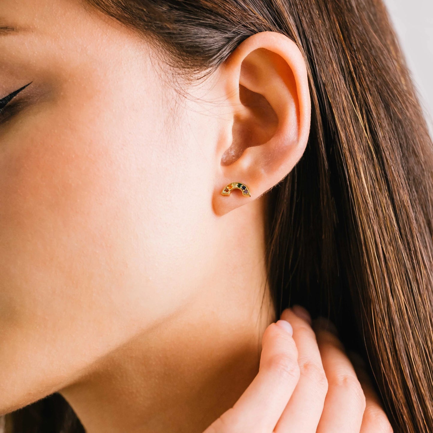 Riot Stud Earrings Gold