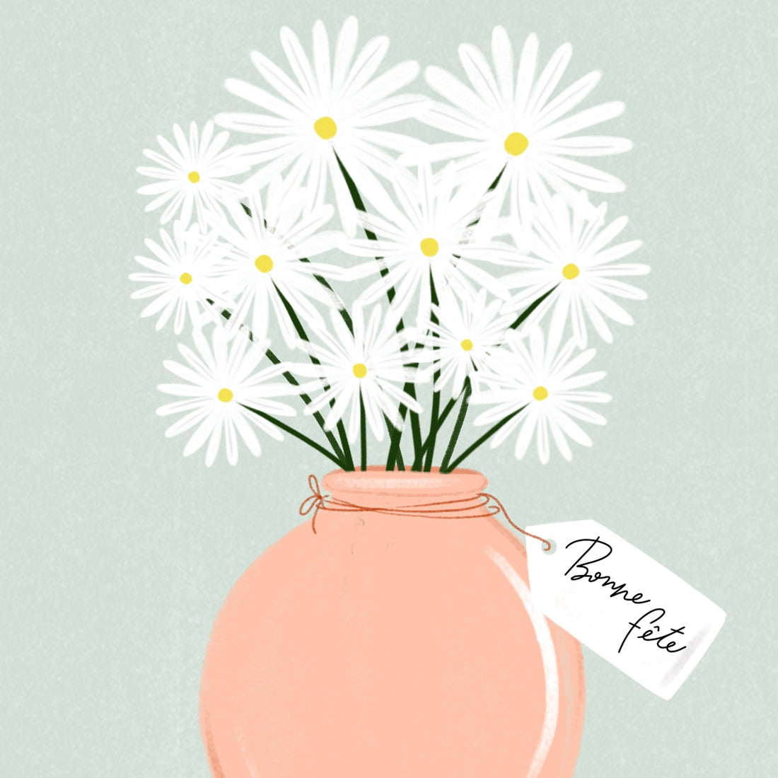 Daisies Bonne Fete Card