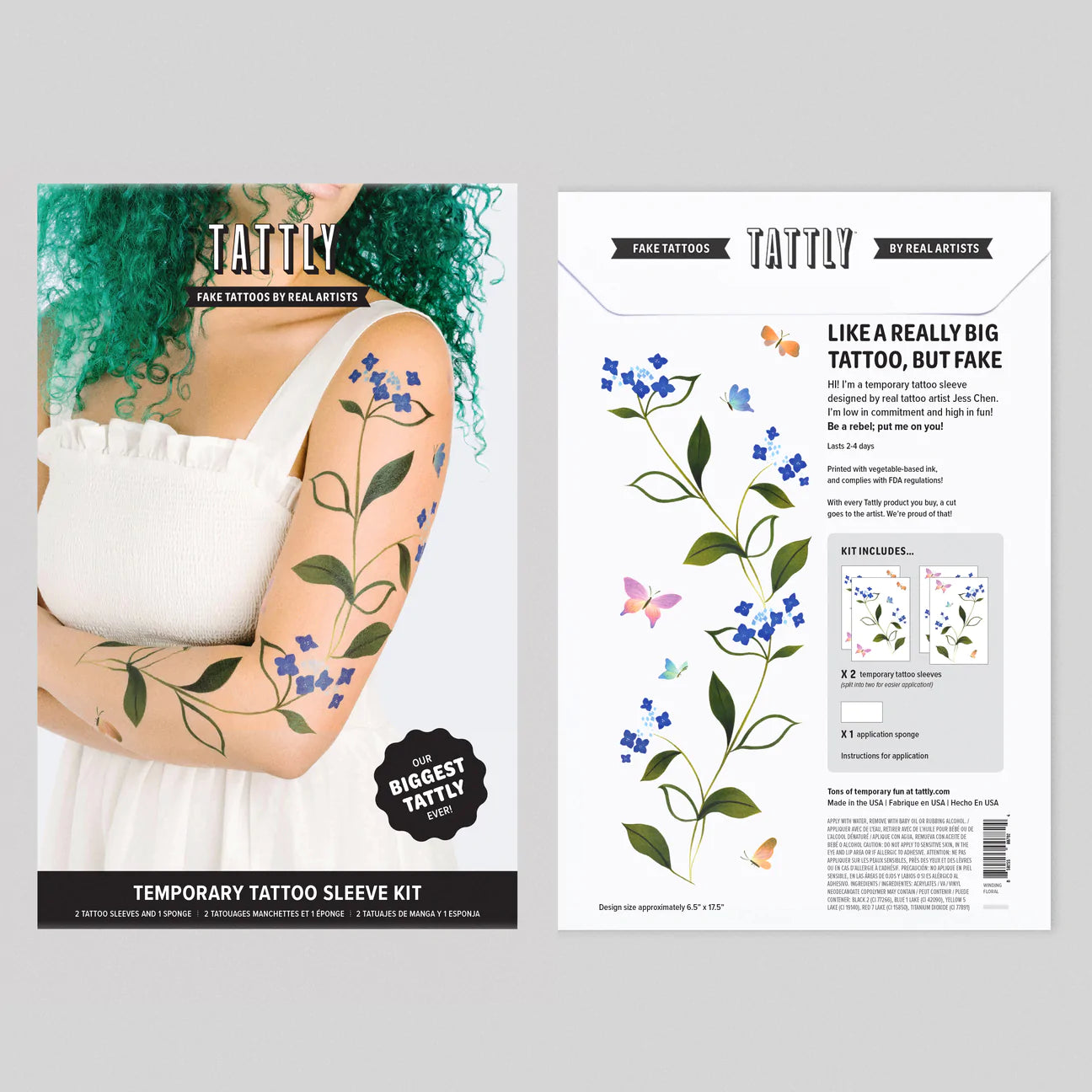 Flowering Vine Temporary Tattoo Sleeve Kit
