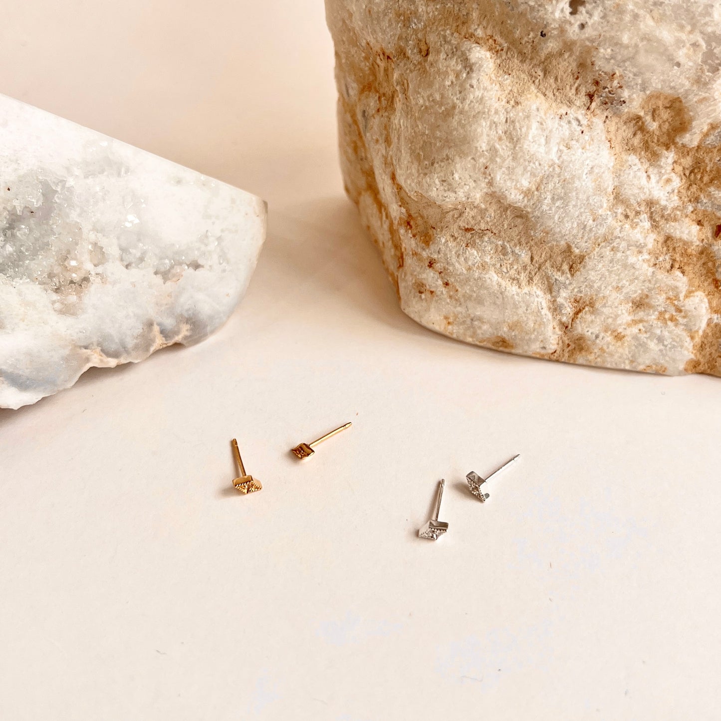 Vintage Tapered Diamond Shape CZ Studs