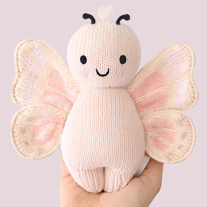 Baby Butterfly Petal Pink Hand-Knit Doll