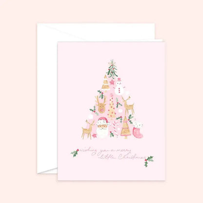 Pink Merry Little Christmas Card