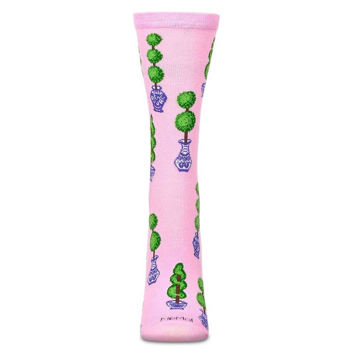 Women's Bamboo Crew Socks Confetti Pink Ginger Jars