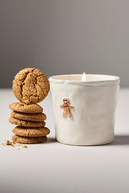 Bistro Imperfect White Ceramic Candle Gingerbread