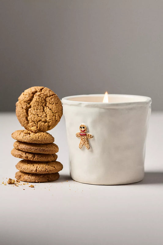 Bistro Imperfect White Ceramic Candle Gingerbread