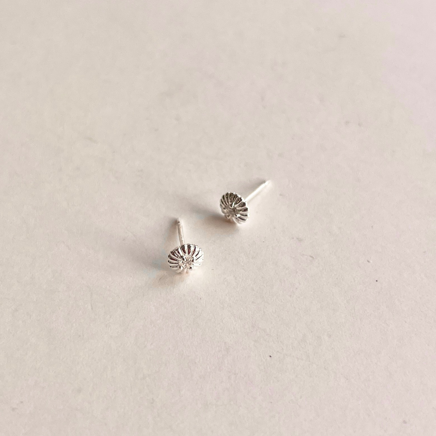 Button Stud With CZ Earrings