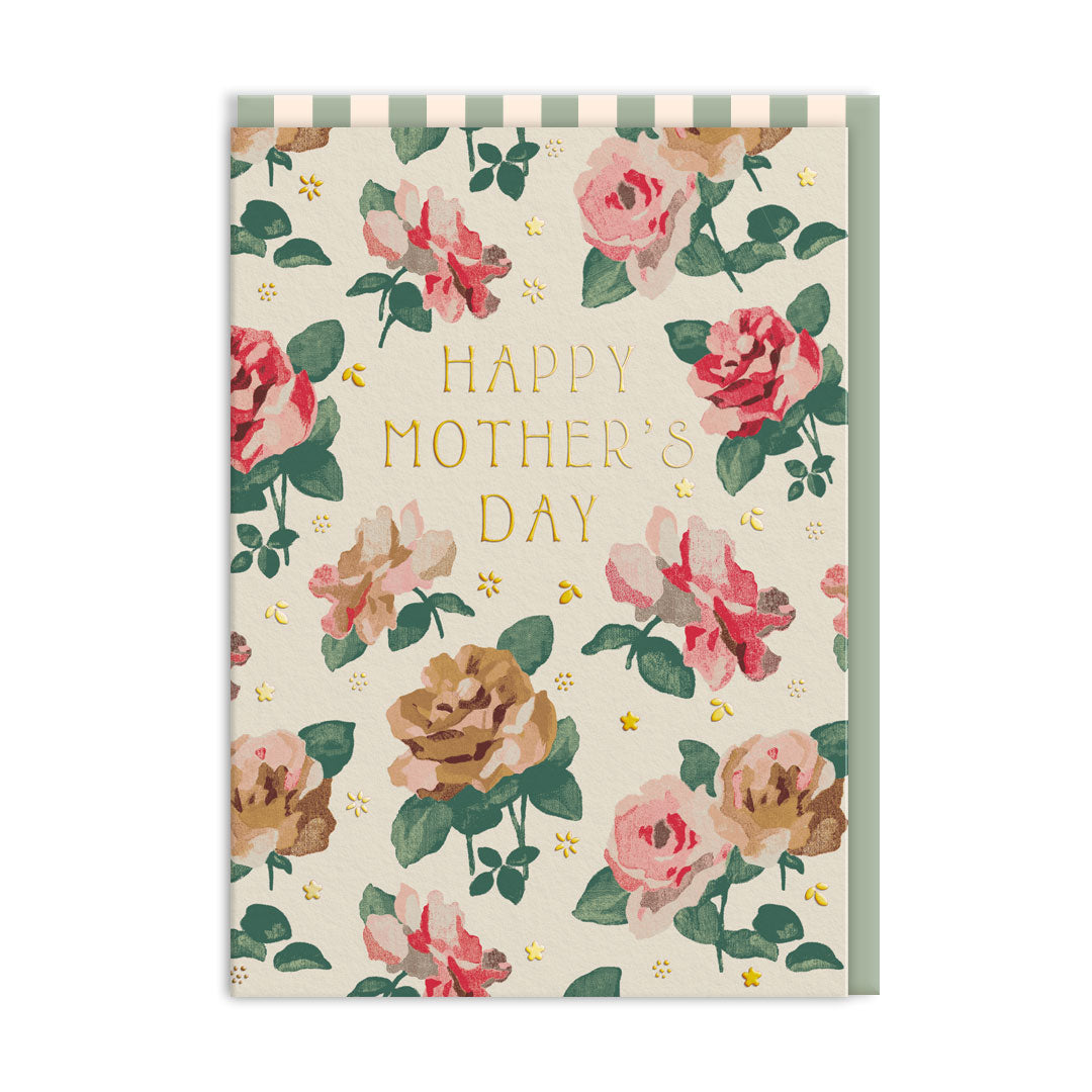 Happy Mothers Day Archive Rose Greeting Card