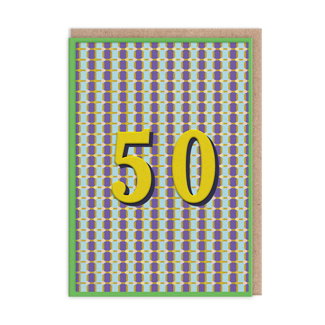 50 Geometric Birthday Card
