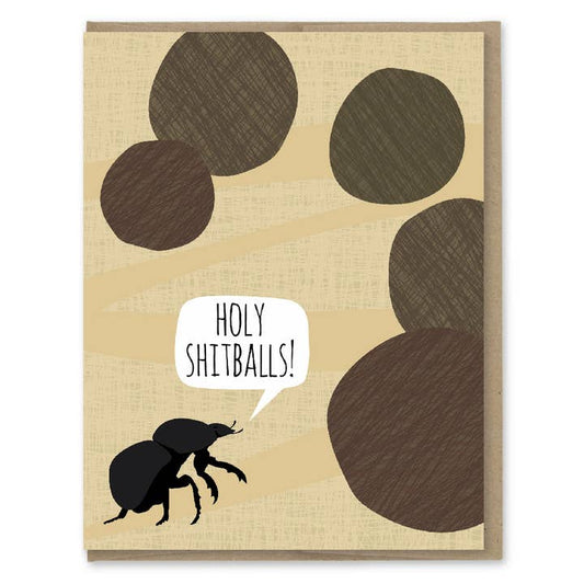 Holy Shitballs Dung Beetle Congratulation Card