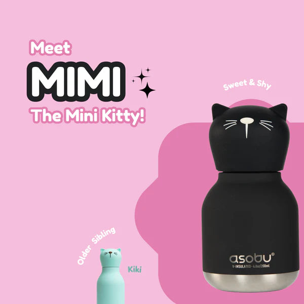 Mini Beastie Black Cat Water Bottle