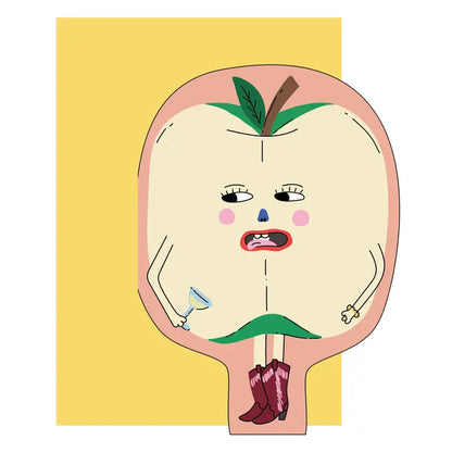 Hey Apple! Die Cut Greeting Card