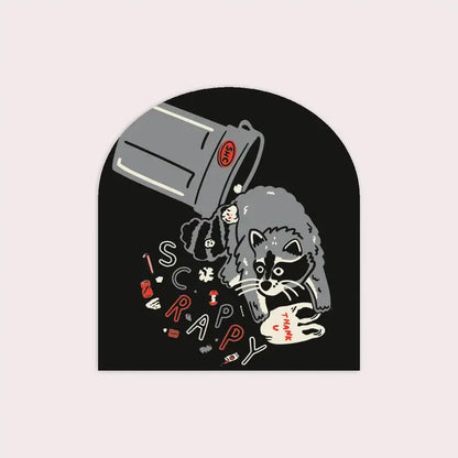 S62 Scrappy Raccoon (Trash) Waterproof Vinyl Sticker