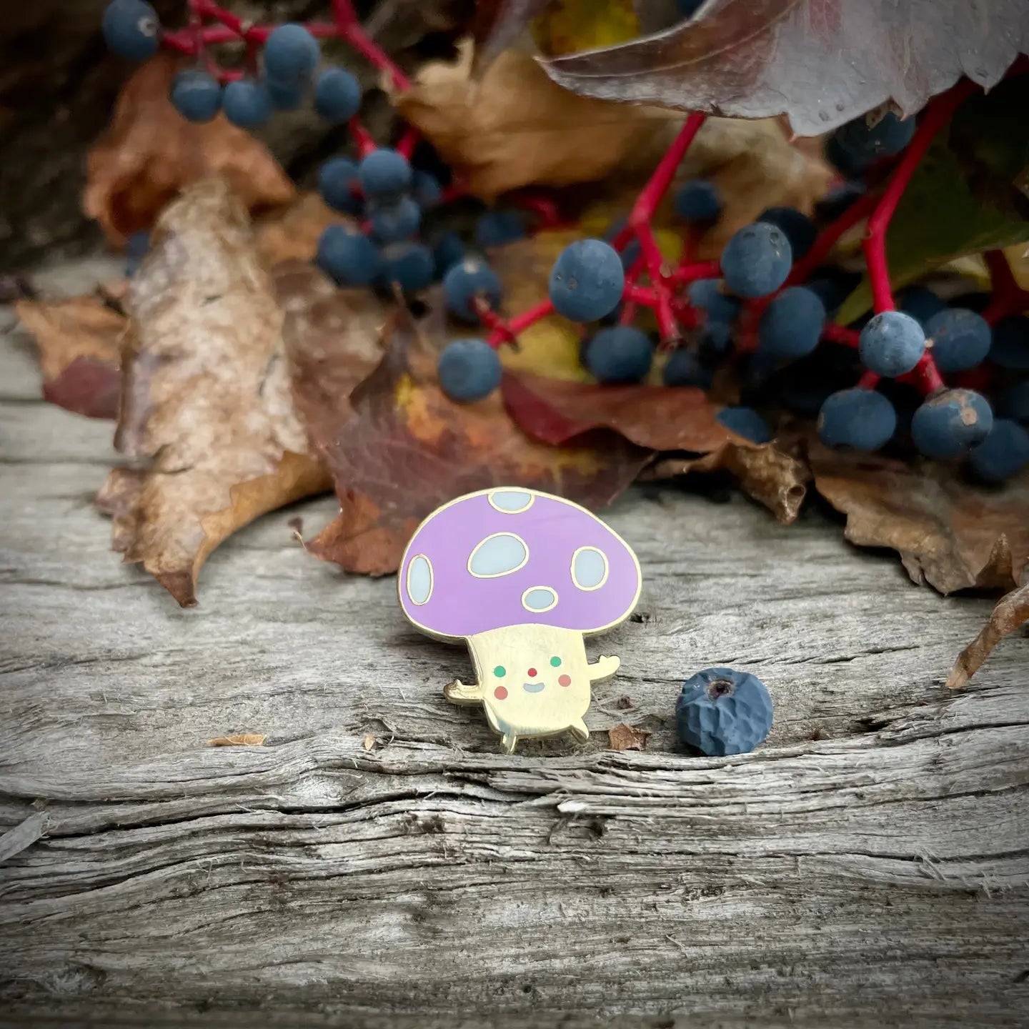 @2 Castaway Mushroom Enamel Pin