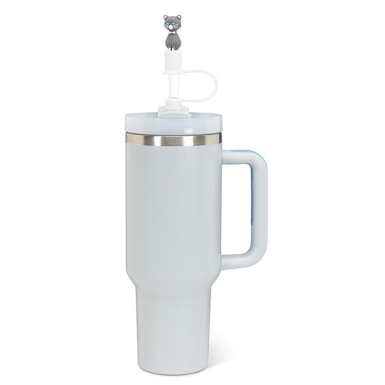 Jumbo Straws with Cat Caps. Set of 3