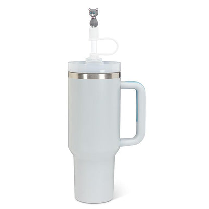 Jumbo Straws with Cat Caps. Set of 3