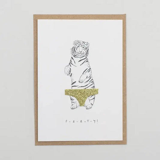 P-A-R-T-Y Tiger Birthday Card